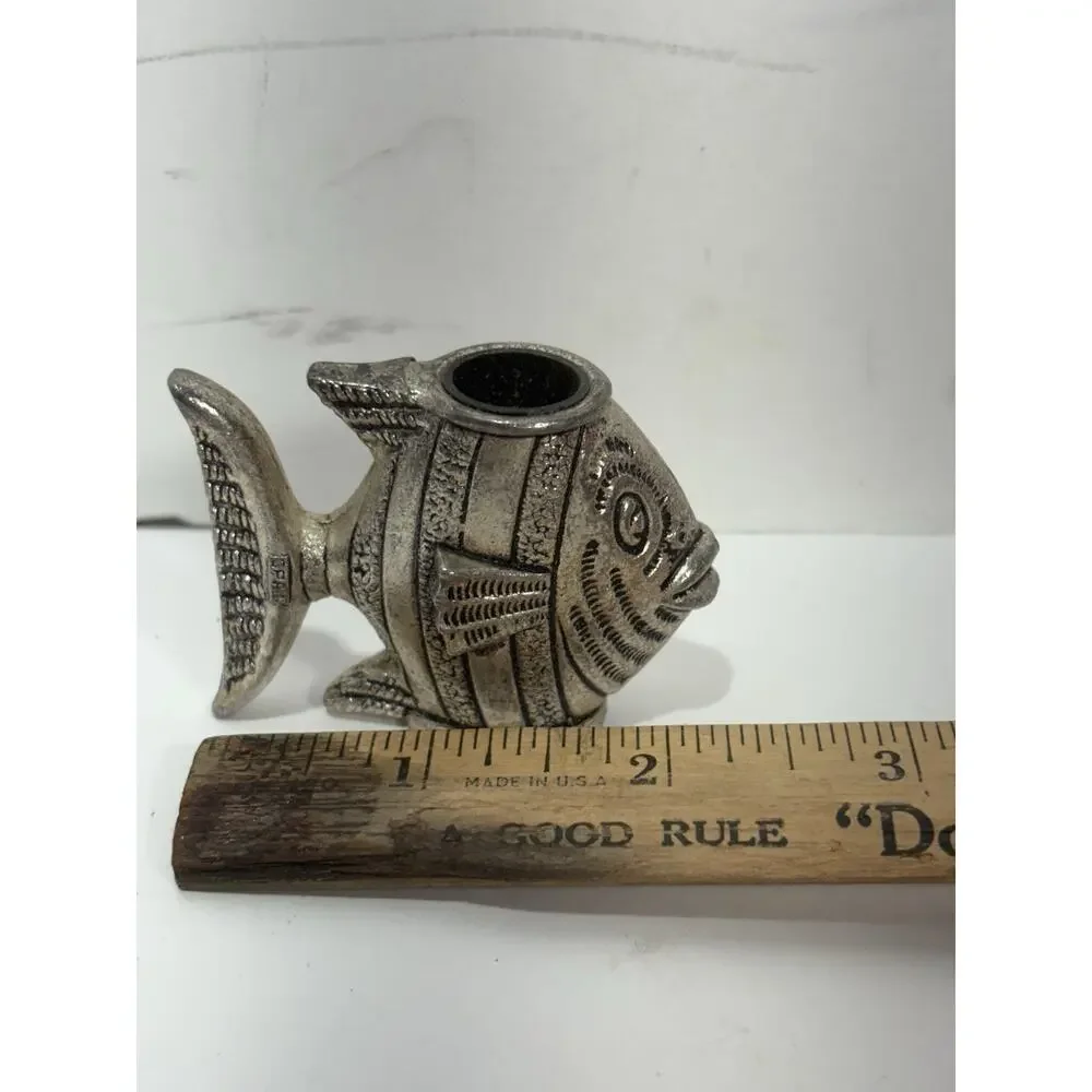 Silver‎ Plated / Pewter? Fish Holder Ocean Theme Mexican Figurine Figure Decor